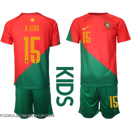 Portugal Rafael Leao #15 Hjemme Trøje Børn VM 2022 Kortærmet (+ Korte bukser)